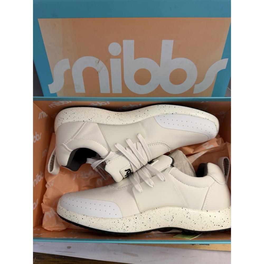 Snibbs Shoes Women's 10 White Spacecloud Work Slip Resistant Lace Up Sneaker New